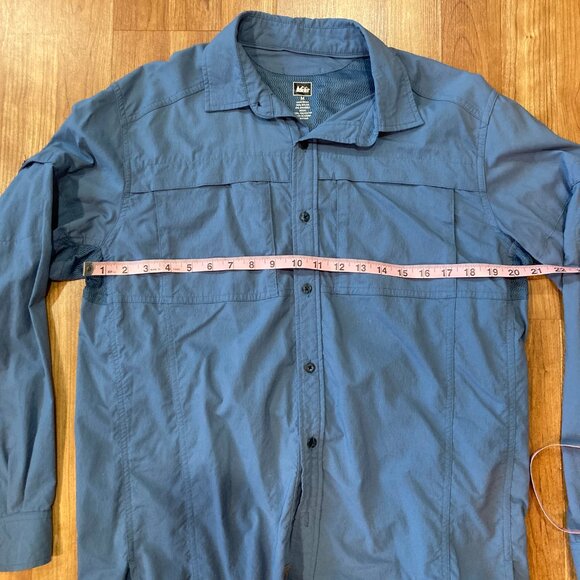 REI Co-op Hiking Shirt Blue Women's M Button Front - Picture 3 of 6